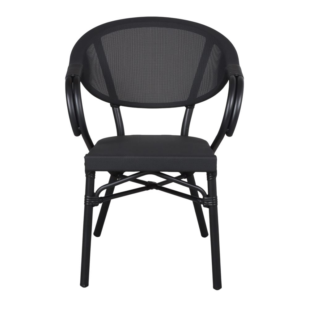 Set de 2 sillas de exterior de aluminio negro Minerva