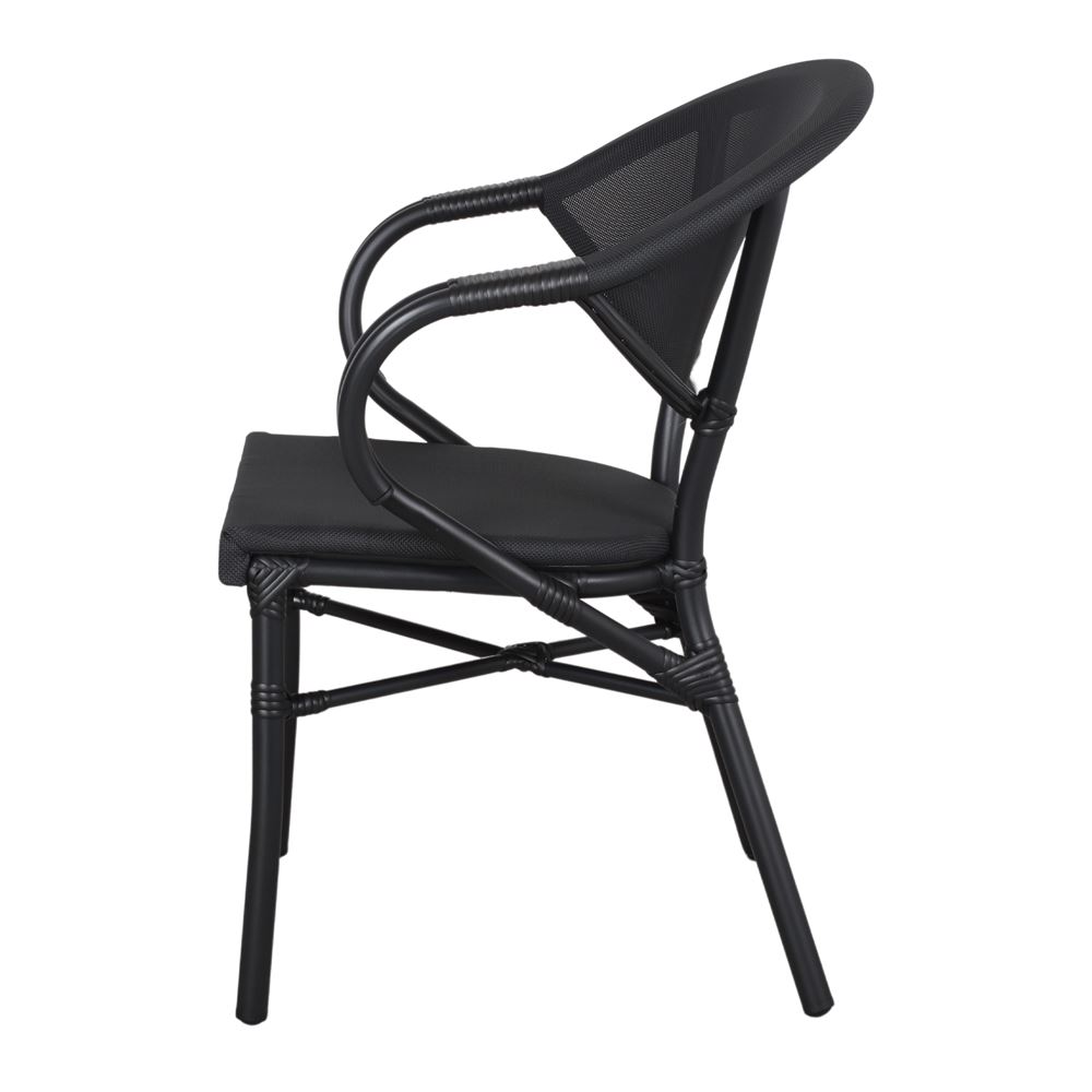 Set de 2 sillas de exterior de aluminio negro Minerva