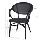 Set de 2 sillas de exterior de aluminio negro Minerva