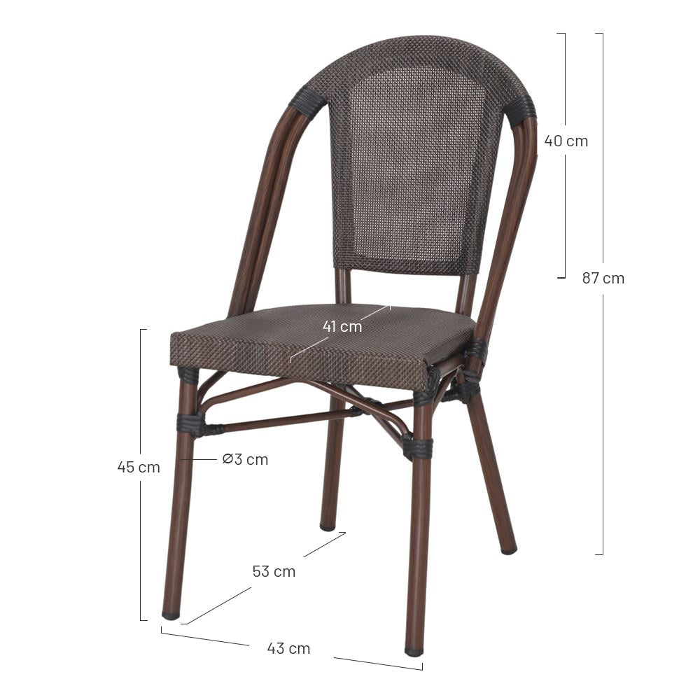Set de 2 sillas de exterior de aluminio sin brazos Beatriz