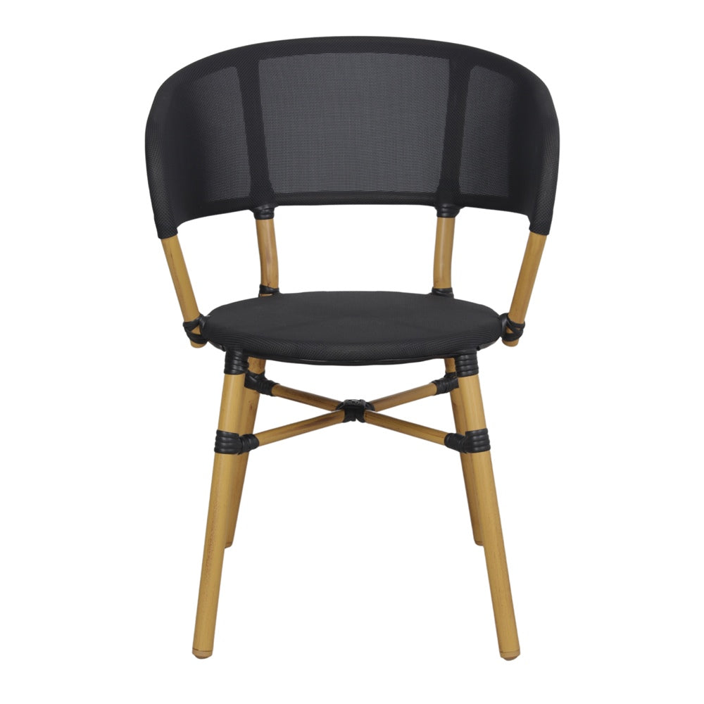 Set de 2 sillas de exterior de aluminio y textilene Thuban