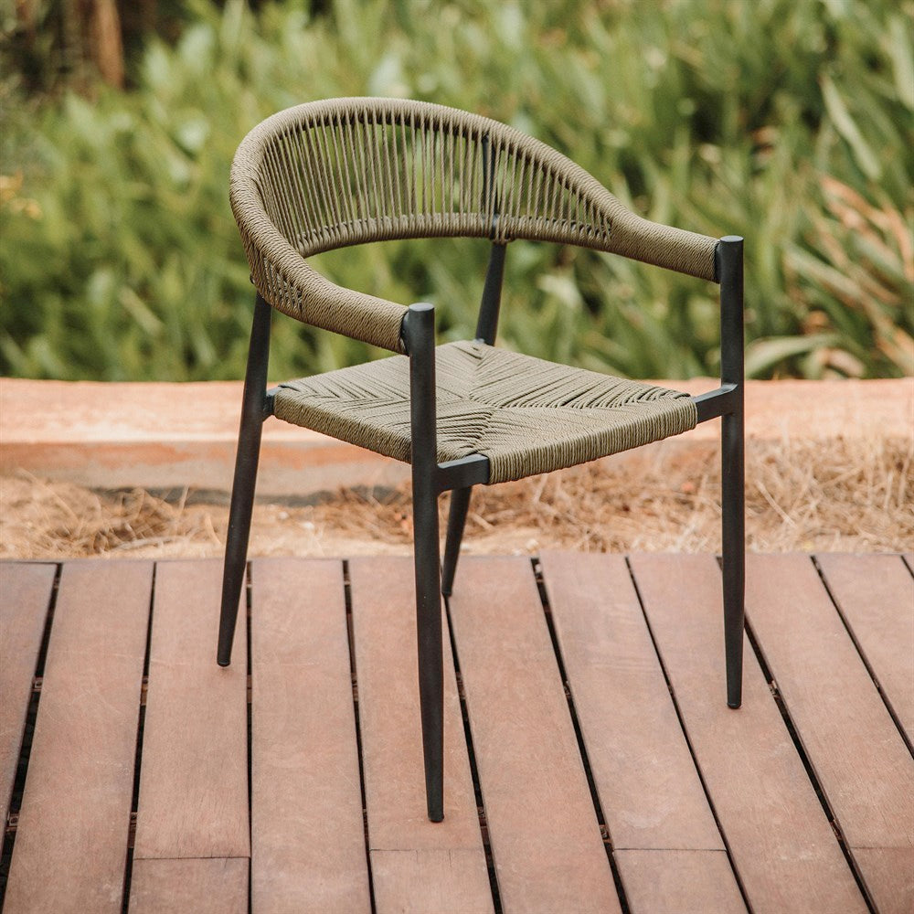 Set de 2 sillas de exterior de cuerda Achird