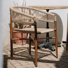Set de 2 sillas de exterior de cuerda y aluminio Hadar