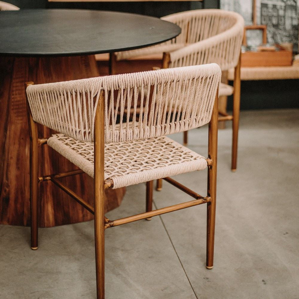 Set de 2 sillas de exterior de cuerda y aluminio Hadar