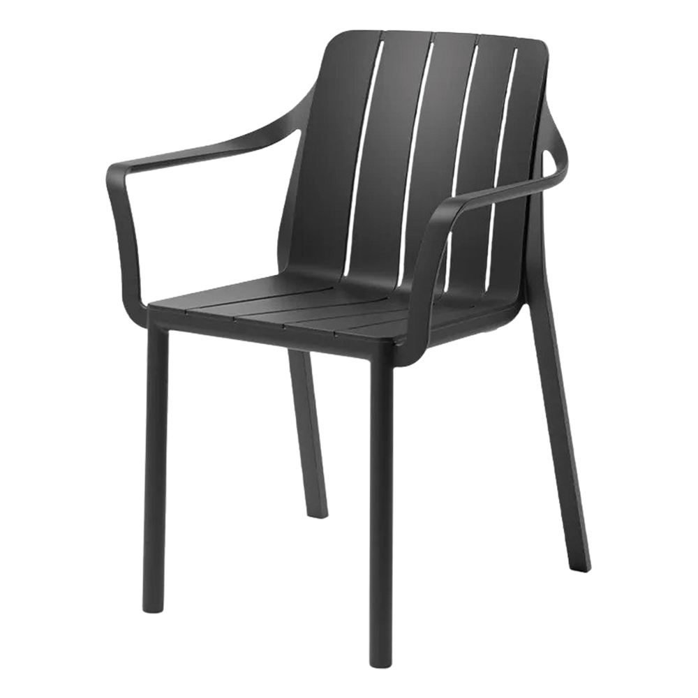 Set de 2 sillas de exterior de polipropileno con brazos Esteban