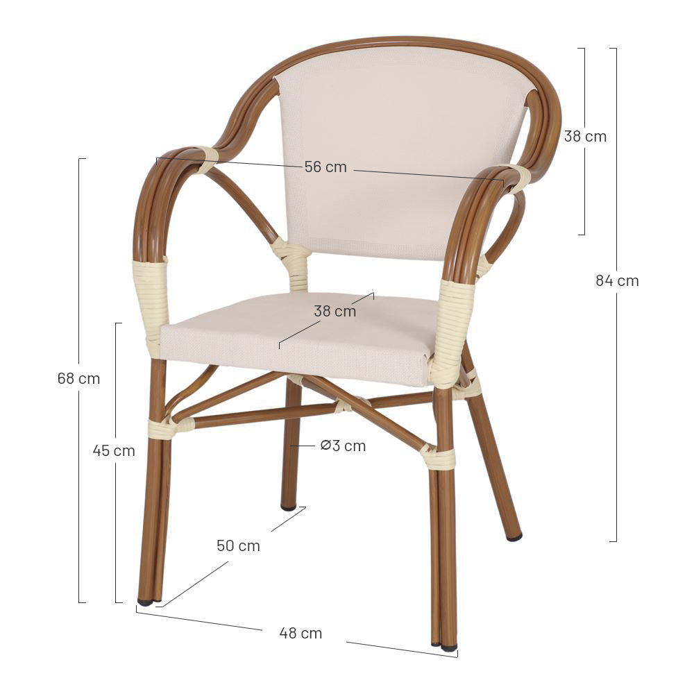 Set de 2 sillas de exterior de textilene Genaro