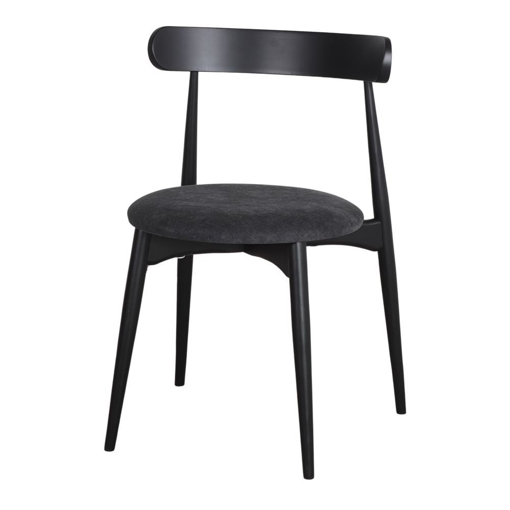 Set de 2 sillas de haya negra tapizadas Mirko