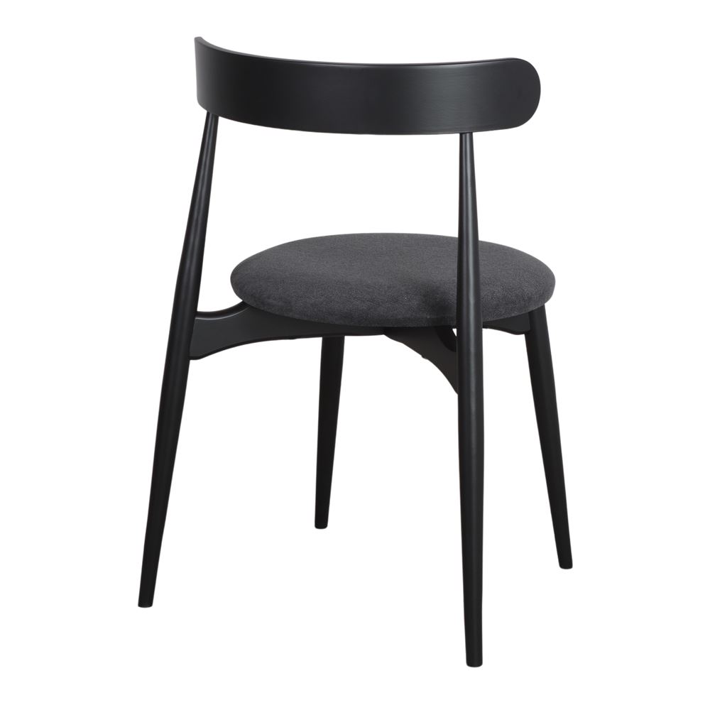 Set de 2 sillas de haya negra tapizadas Mirko
