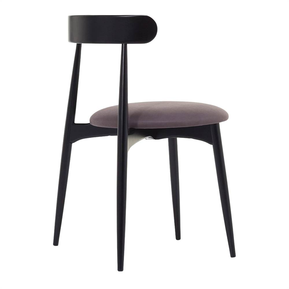 Set de 2 sillas de haya negra tapizadas Mirko