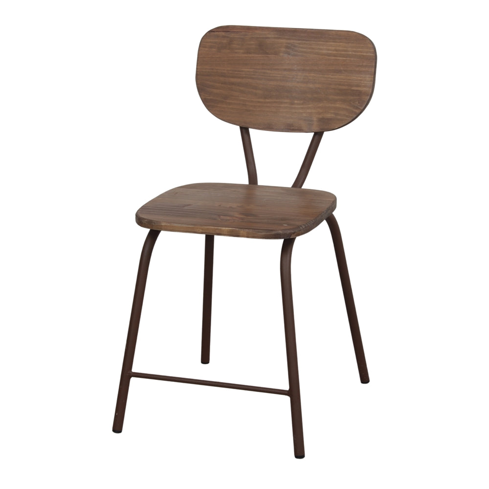 Set de 2 sillas de hierro y madera de pino Arturo