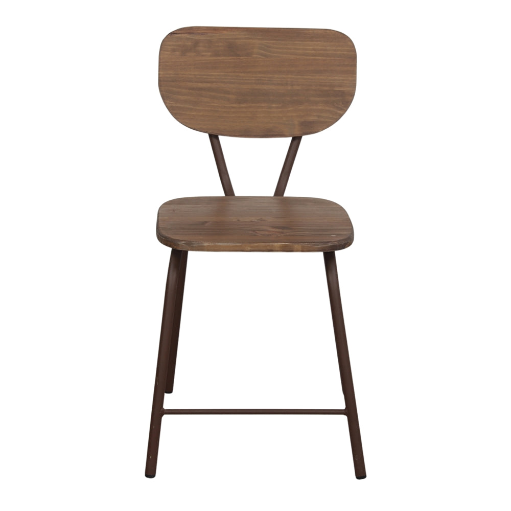 Set de 2 sillas de hierro y madera de pino Arturo