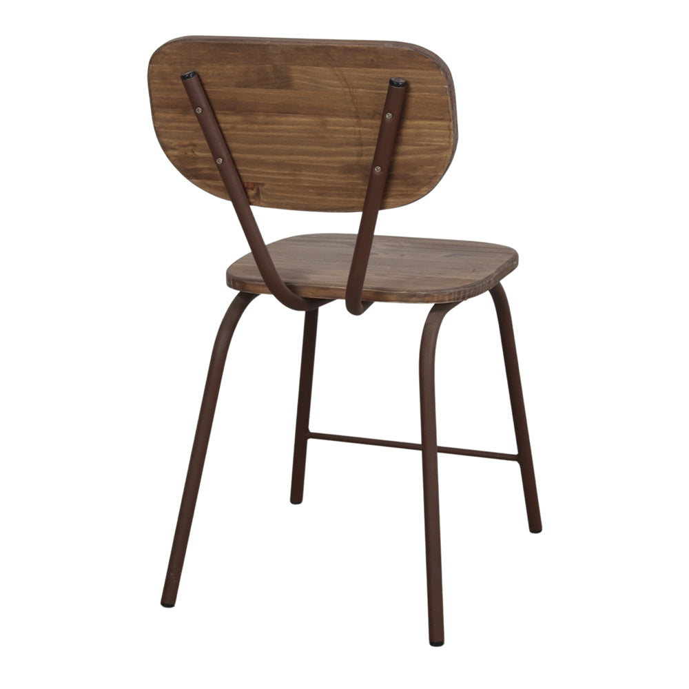 Set de 2 sillas de hierro y madera de pino Arturo