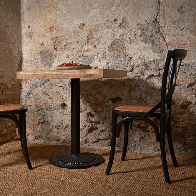 Set de 2 sillas de madera con asiento trenzado Vincent
