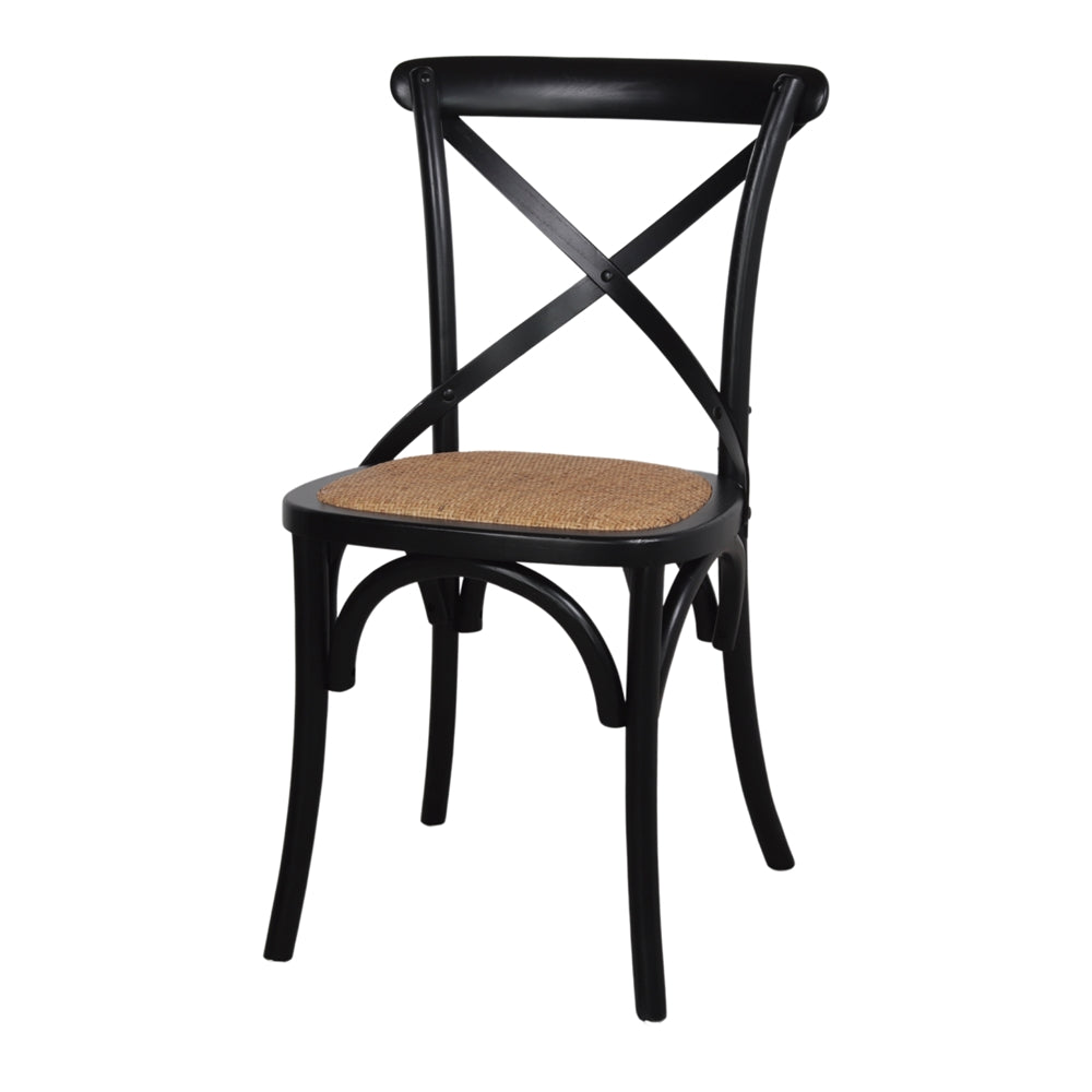 Set de 2 sillas de madera con asiento trenzado Vincent