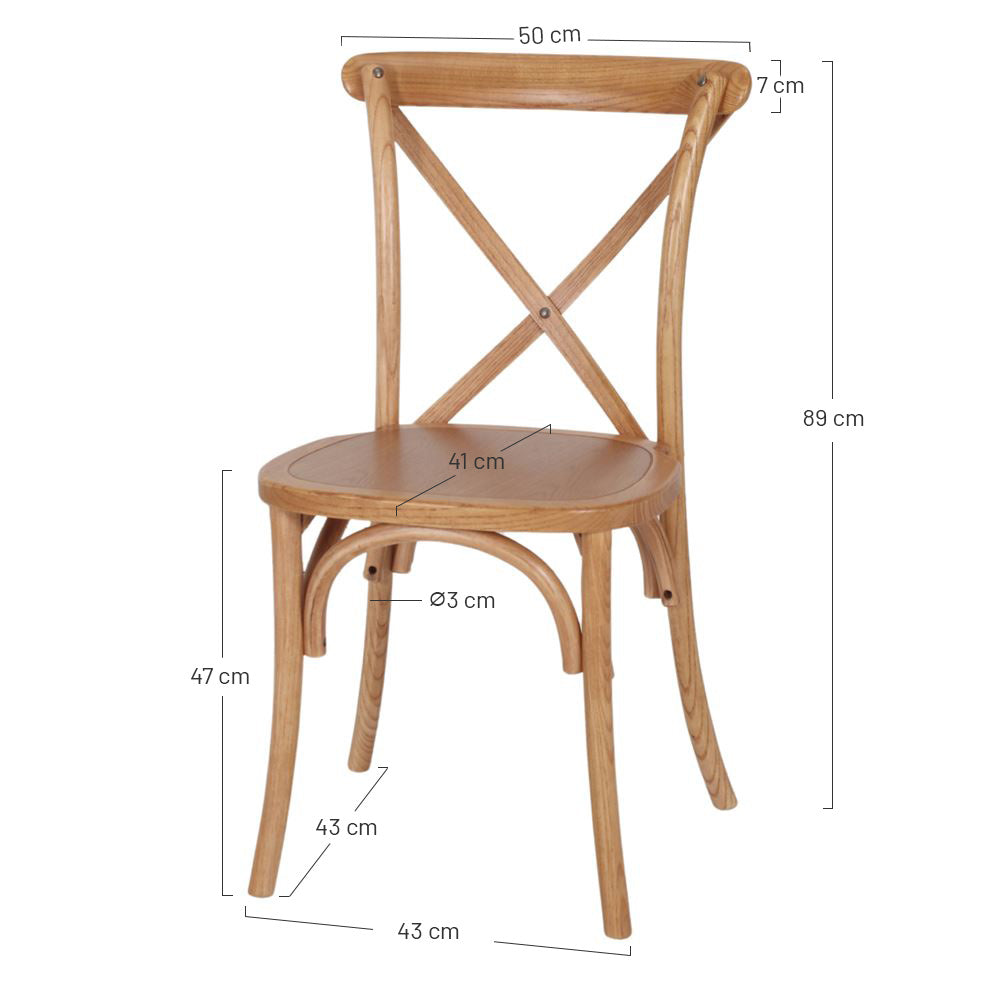 Set de 2 sillas de madera de olmo Armida