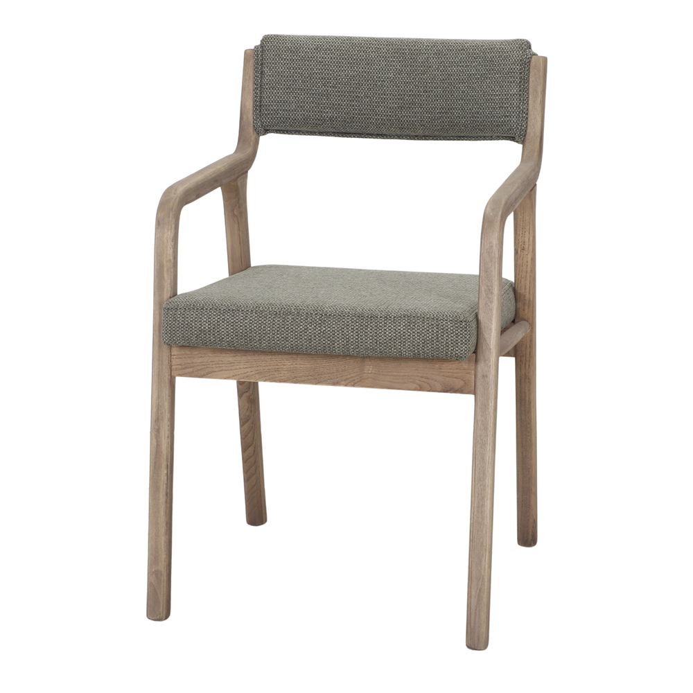 Set de 2 sillas de madera de olmo tapizadas Mirco