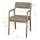 Set de 2 sillas de madera de olmo tapizadas Mirco