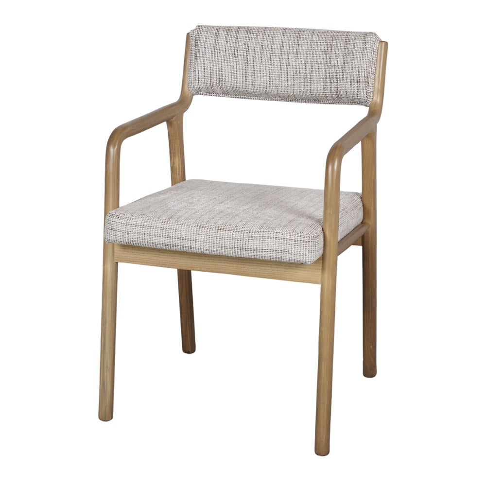 Set de 2 sillas de madera de olmo tapizadas Mirco