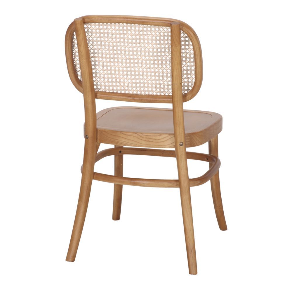 Set de 2 sillas de madera de olmo y rejilla Heitor