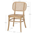 Set de 2 sillas de madera de olmo y rejilla Heitor