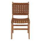 Set de 2 sillas de madera y piel trenzada Canopus