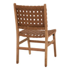 Set de 2 sillas de madera y piel trenzada Canopus