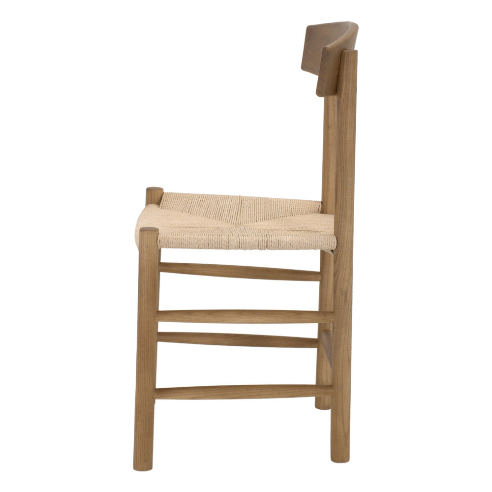 Set de 2 sillas de olmo con asiento de cuerda Ornella