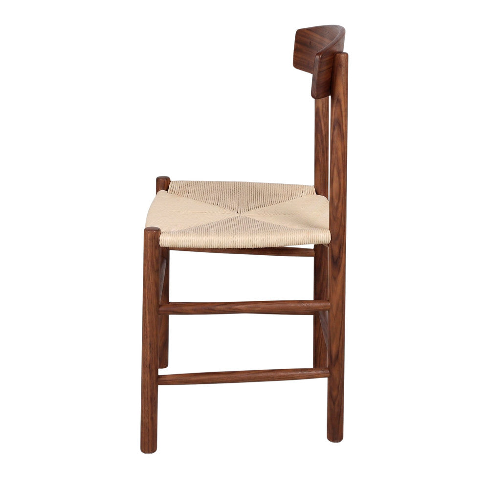 Set de 2 sillas de olmo con asiento de cuerda Ornella