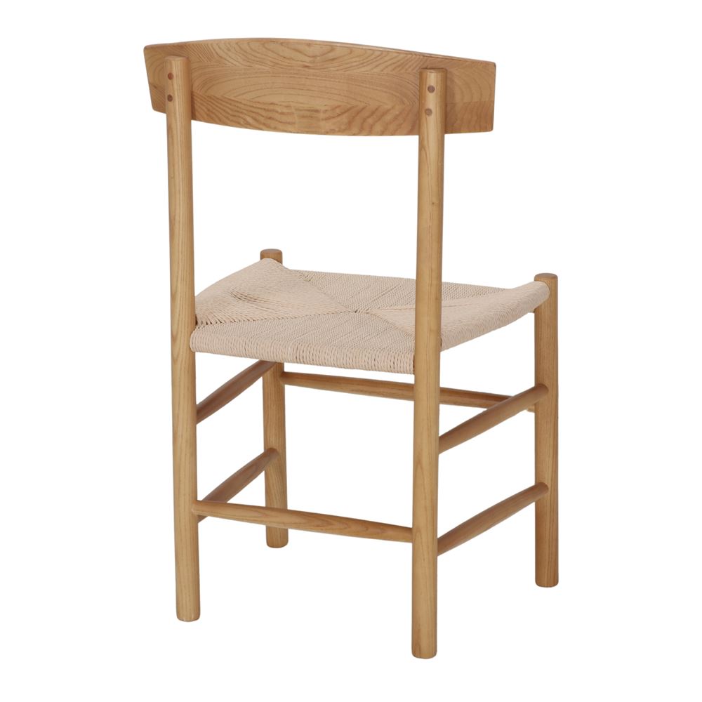 Set de 2 sillas de olmo con asiento de cuerda Ornella