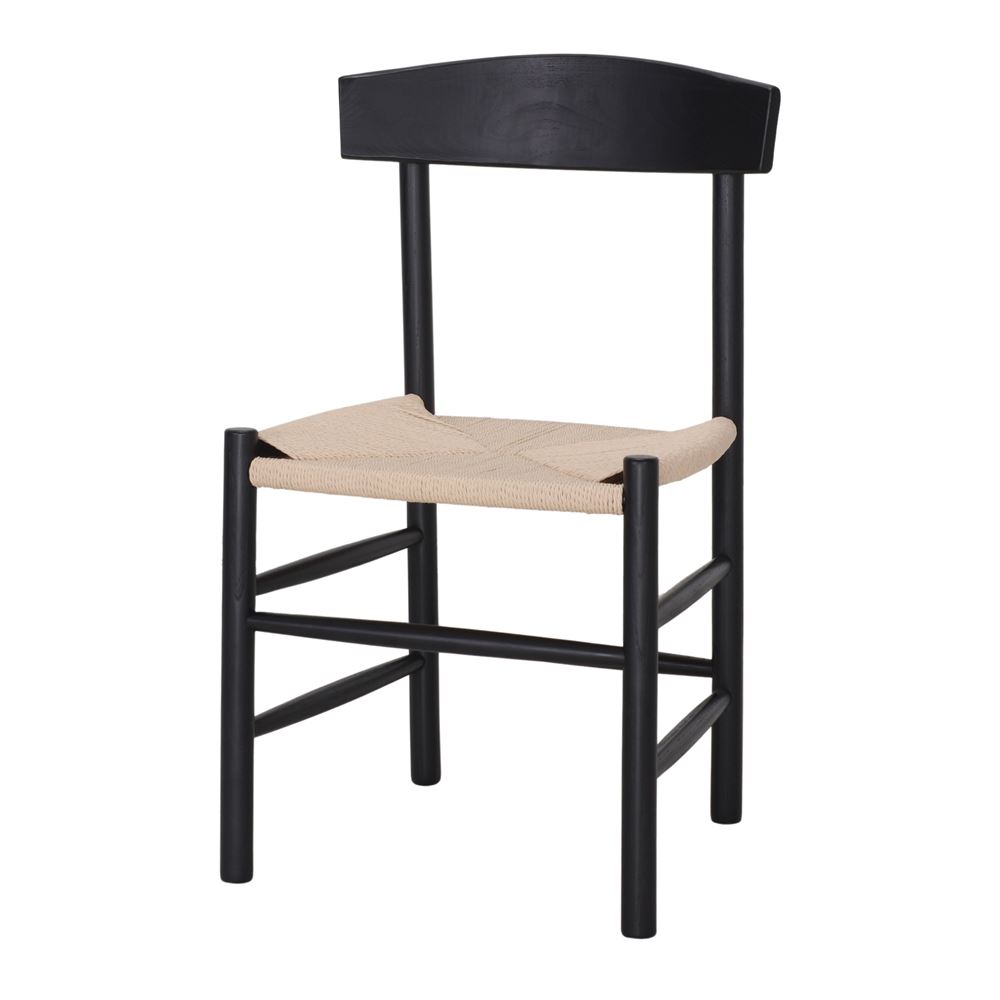 Set de 2 sillas de olmo con asiento de cuerda Ornella