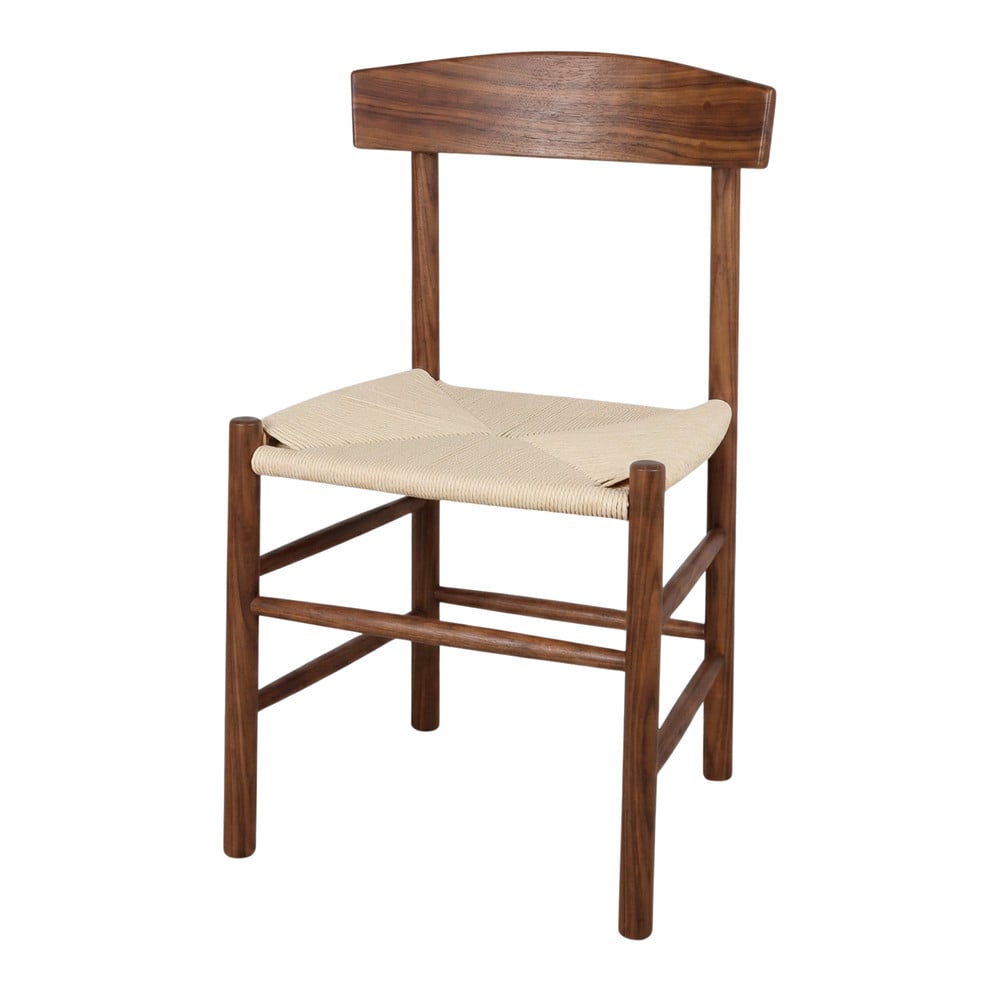 Set de 2 sillas de olmo con asiento de cuerda Ornella