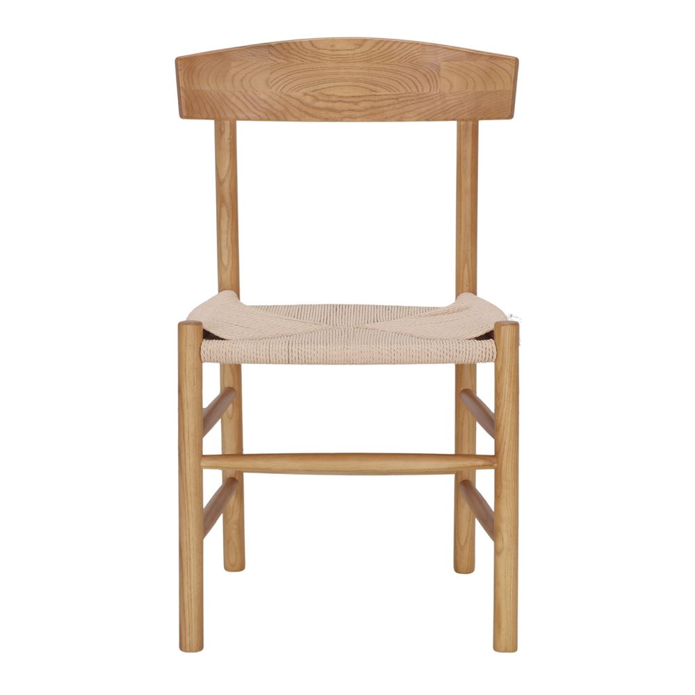 Set de 2 sillas de olmo con asiento de cuerda Ornella