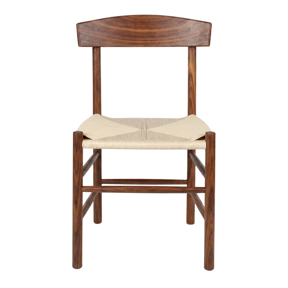 Set de 2 sillas de olmo con asiento de cuerda Ornella