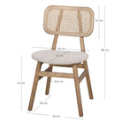 Set de 2 sillas de olmo con asiento tapizados Gomeisa