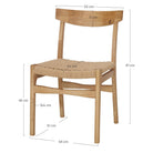 Set de 2 sillas de olmo con asiento trenzado Alina