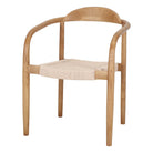 Set de 2 sillas de olmo con brazos y asiento de cuerda Elias