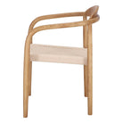 Set de 2 sillas de olmo con brazos y asiento de cuerda Elias