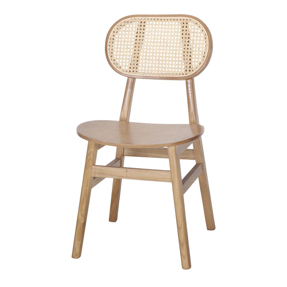Set de 2 sillas de olmo con respaldo de rejilla Luiza