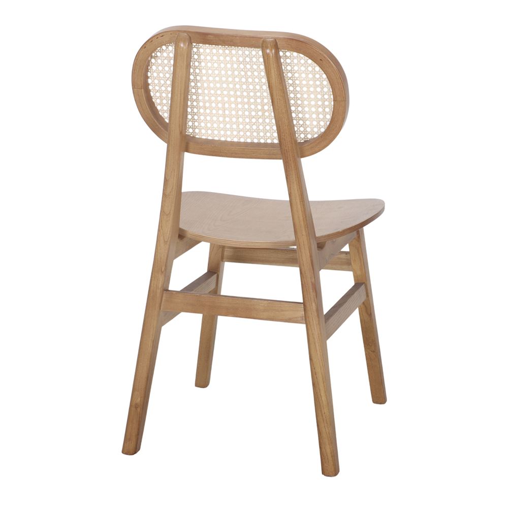 Set de 2 sillas de olmo con respaldo de rejilla Luiza