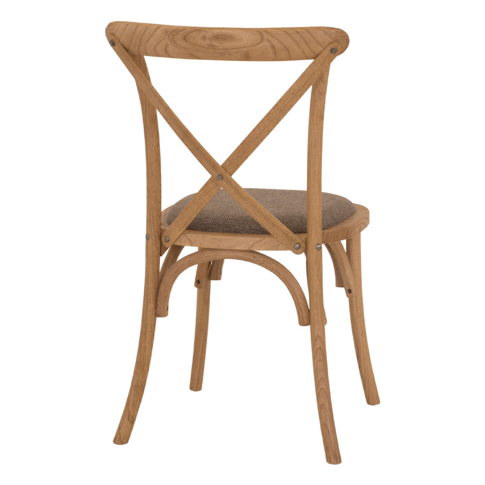 Set de 2 sillas de olmo curvado tapizadas Richard