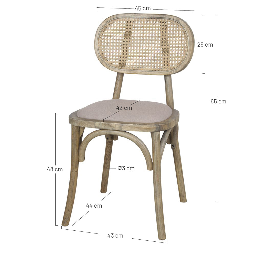 Set de 2 sillas de olmo envejecido Edoardo