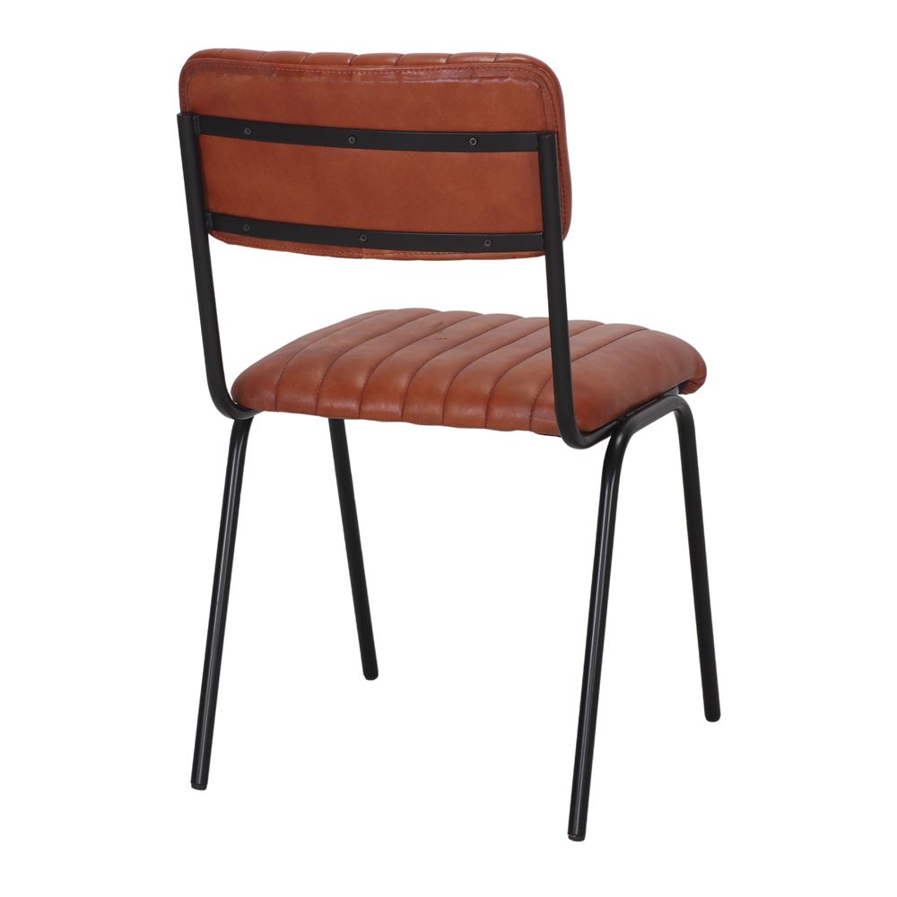 Set de 2 sillas de piel color caramelo Arnaldo