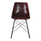 Set de 2 sillas de piel marrón oscuro Luara