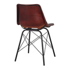 Set de 2 sillas de piel marrón oscuro Luara