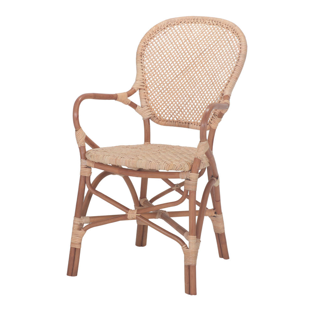 Set de 2 sillas de ratán con brazos Tonino