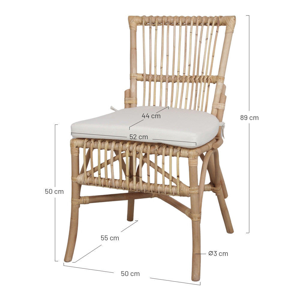 Set de 2 sillas de ratán natural Giada
