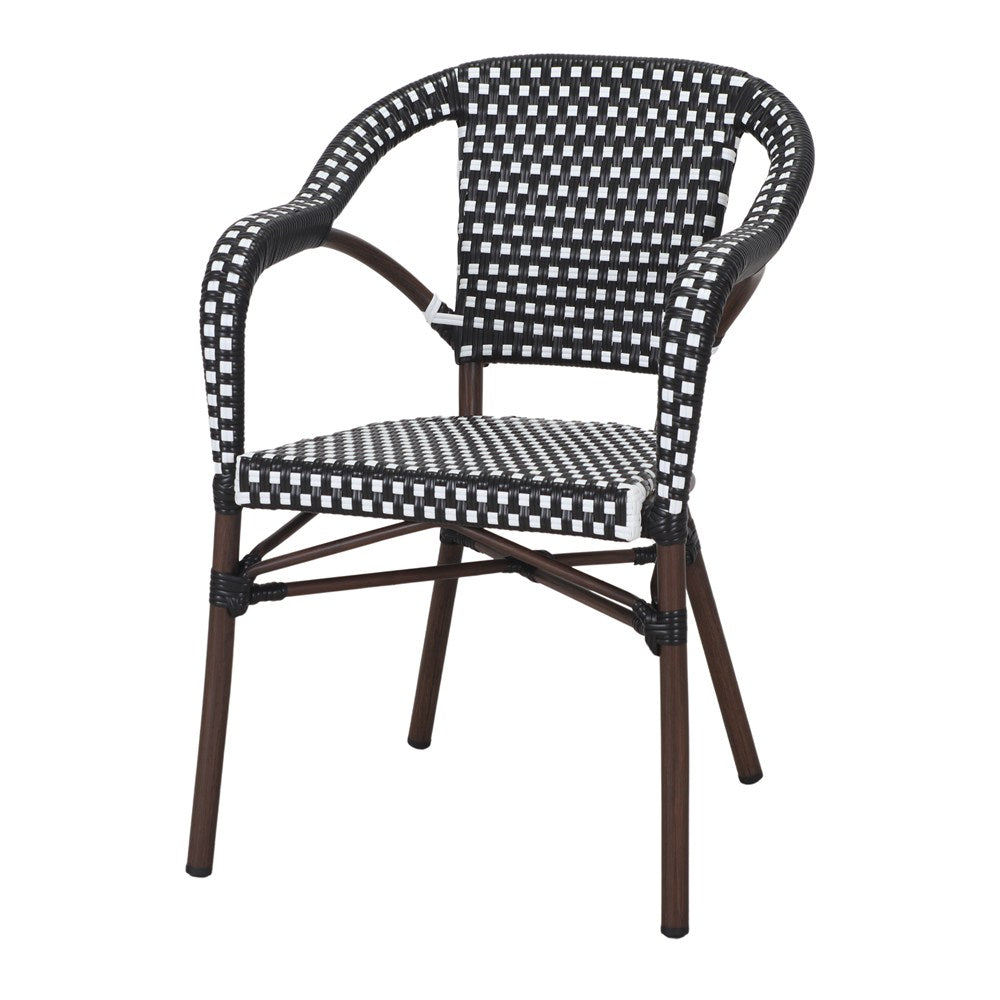 Set de 2 sillas de ratán sintético con brazos Polux