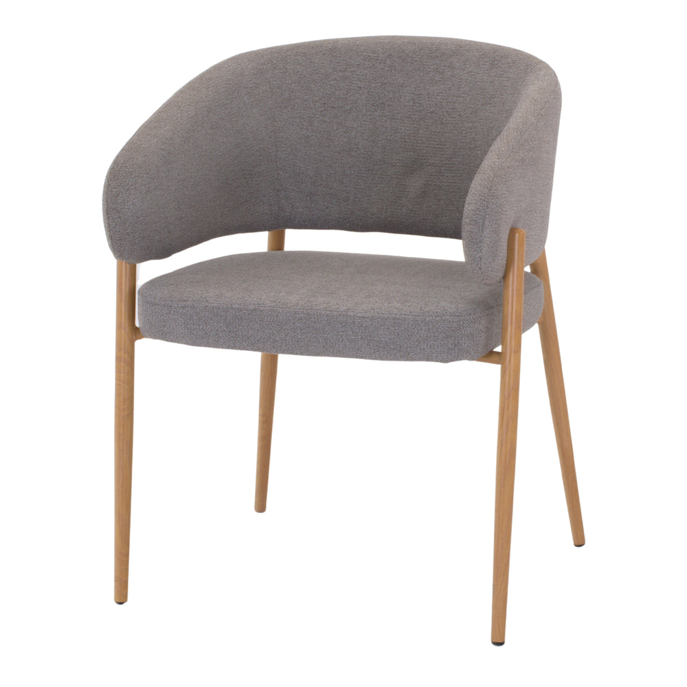 Set de 2 sillas tapizadas con brazos efecto roble Aitana
