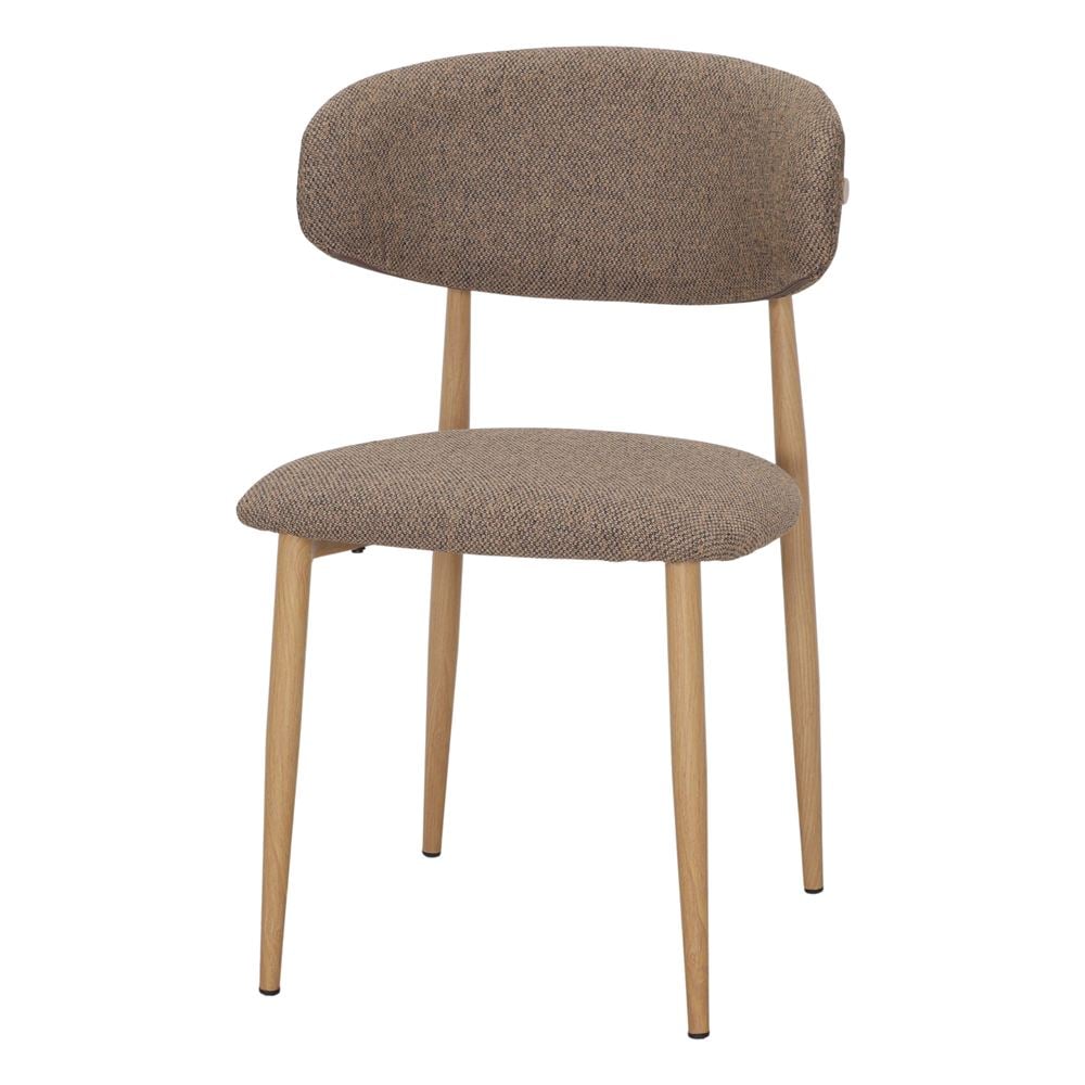 Set de 2 sillas tapizadas con patas efecto roble Caleb