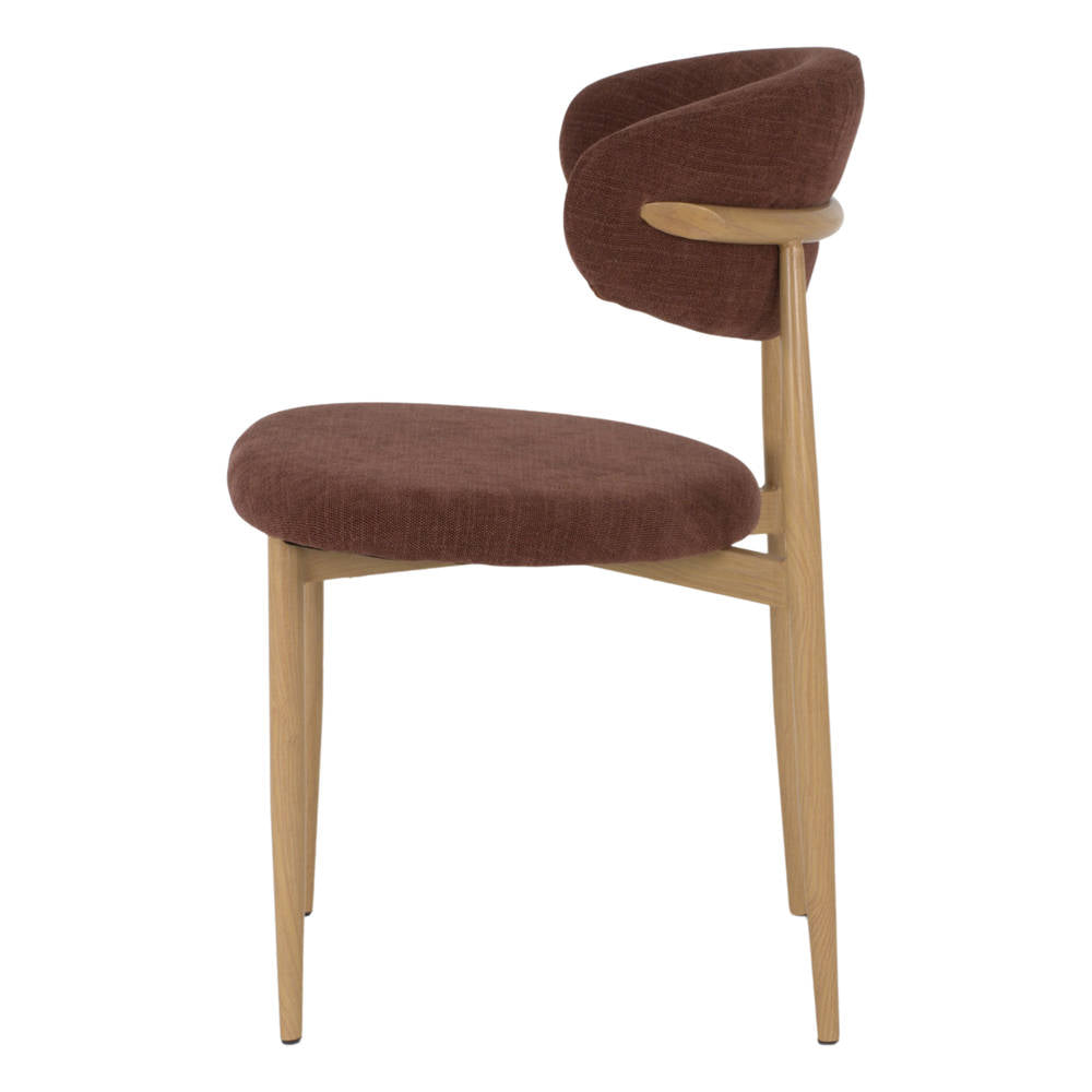 Set de 2 sillas tapizadas con patas efecto roble Caleb